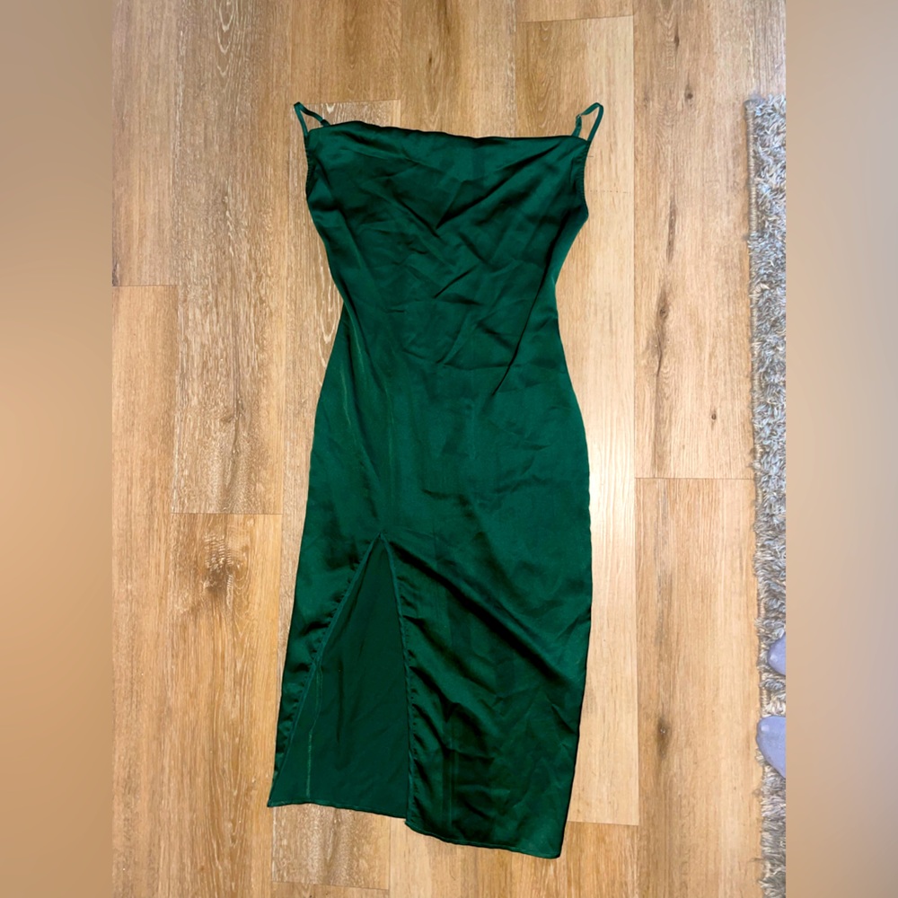 Green Mid Shin length cocktail dress